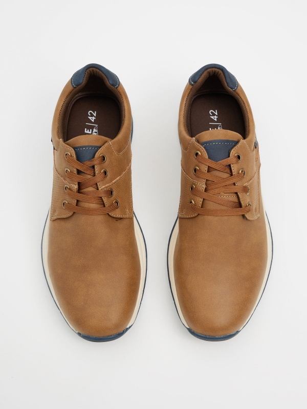 Sapatos casuais para homem camel vista superior