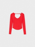 %Pto% T-shirt com cut out nas costas vermelho profundo vista frontal