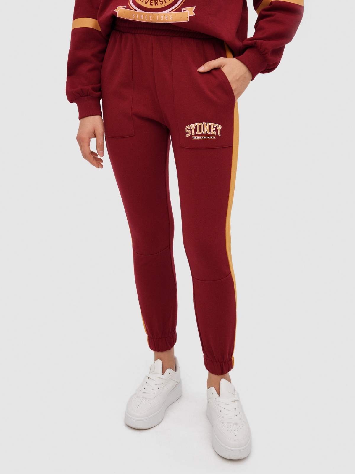 Sydney jogger pants garnet middle front view