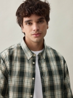 %Pto% Camisa xadrez verde bege