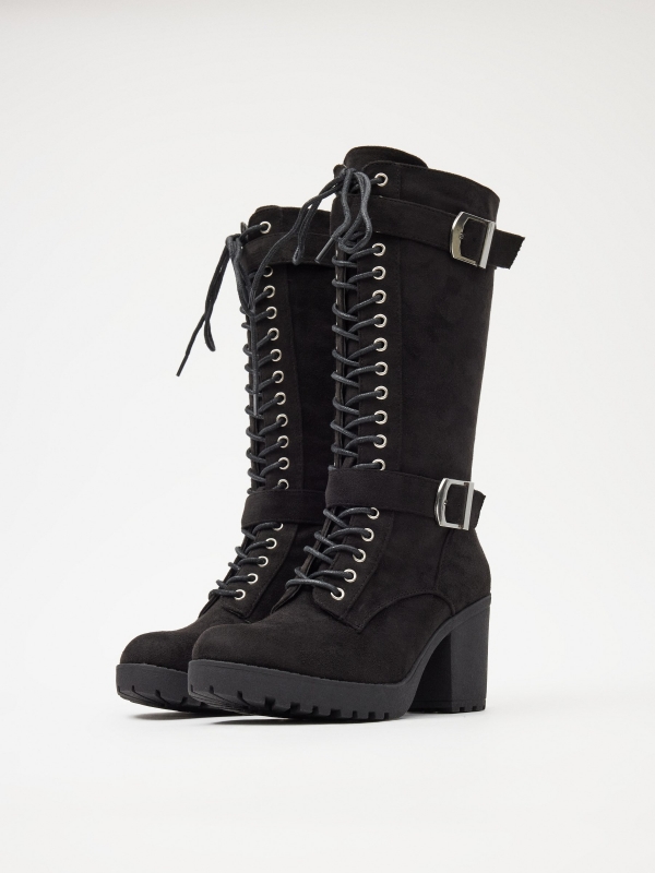 Boots with buckle black detail view