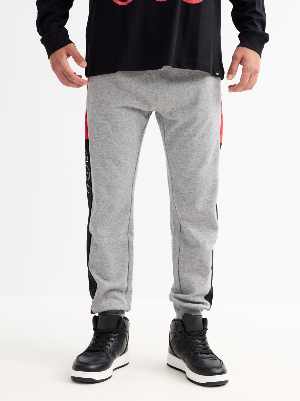 LEADER jogger pants medium grey vigore middle front view