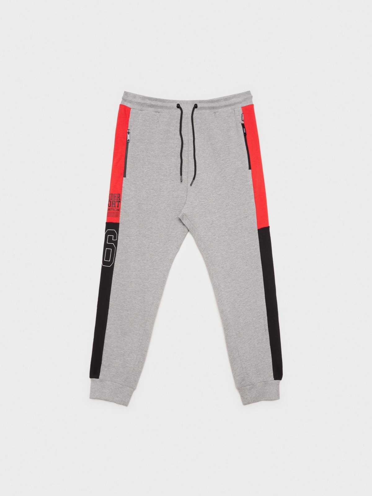  LEADER jogger pants medium grey vigore front view