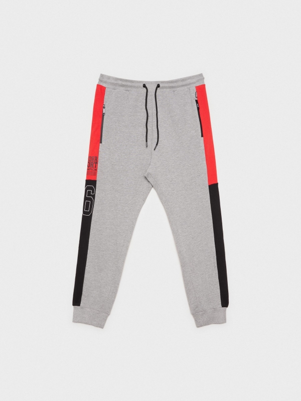  LEADER jogger pants medium grey vigore front view