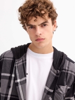 %Pto% Camisa de lã com capuz preto
