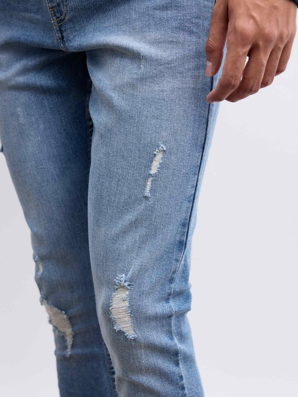  Ripped denim skinny jeans blue