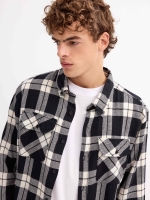 %Pto% Checked flannel shirt black