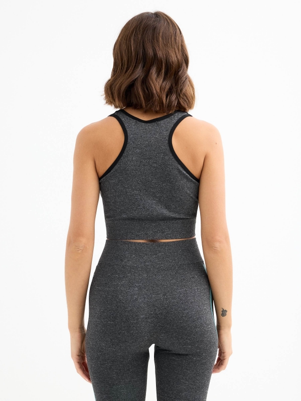 Seamless top dark grey middle back view