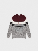 %Pto% Jersey cuello alto color block burdeos vista frontal