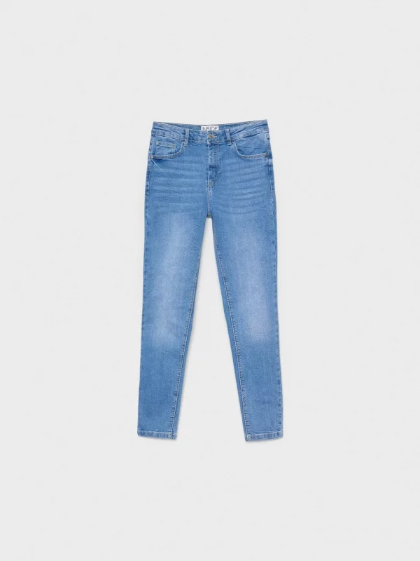 Mid-rise skinny jeans blue detail view