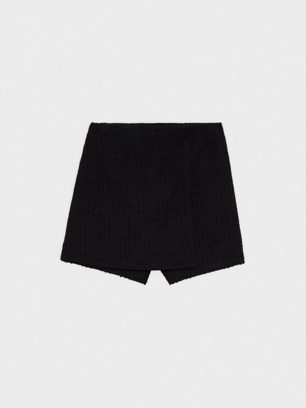 Textured skort skirt black detail view