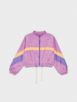 %Pto% Nylon jacket color block color purple front view