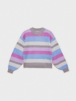 %Pto% Oversized jumper perkins collar purple front view