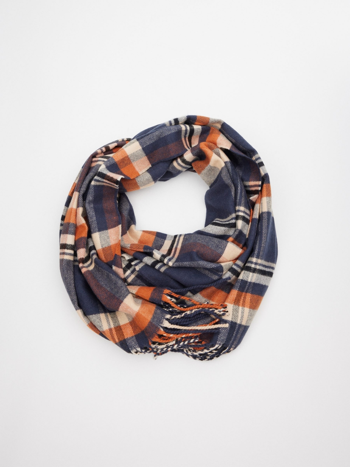 Men's plaid scarf multicolor detail view