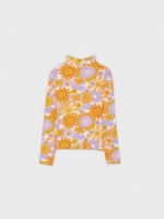 %Pto% Camiseta slim cuello alto flores multicolor