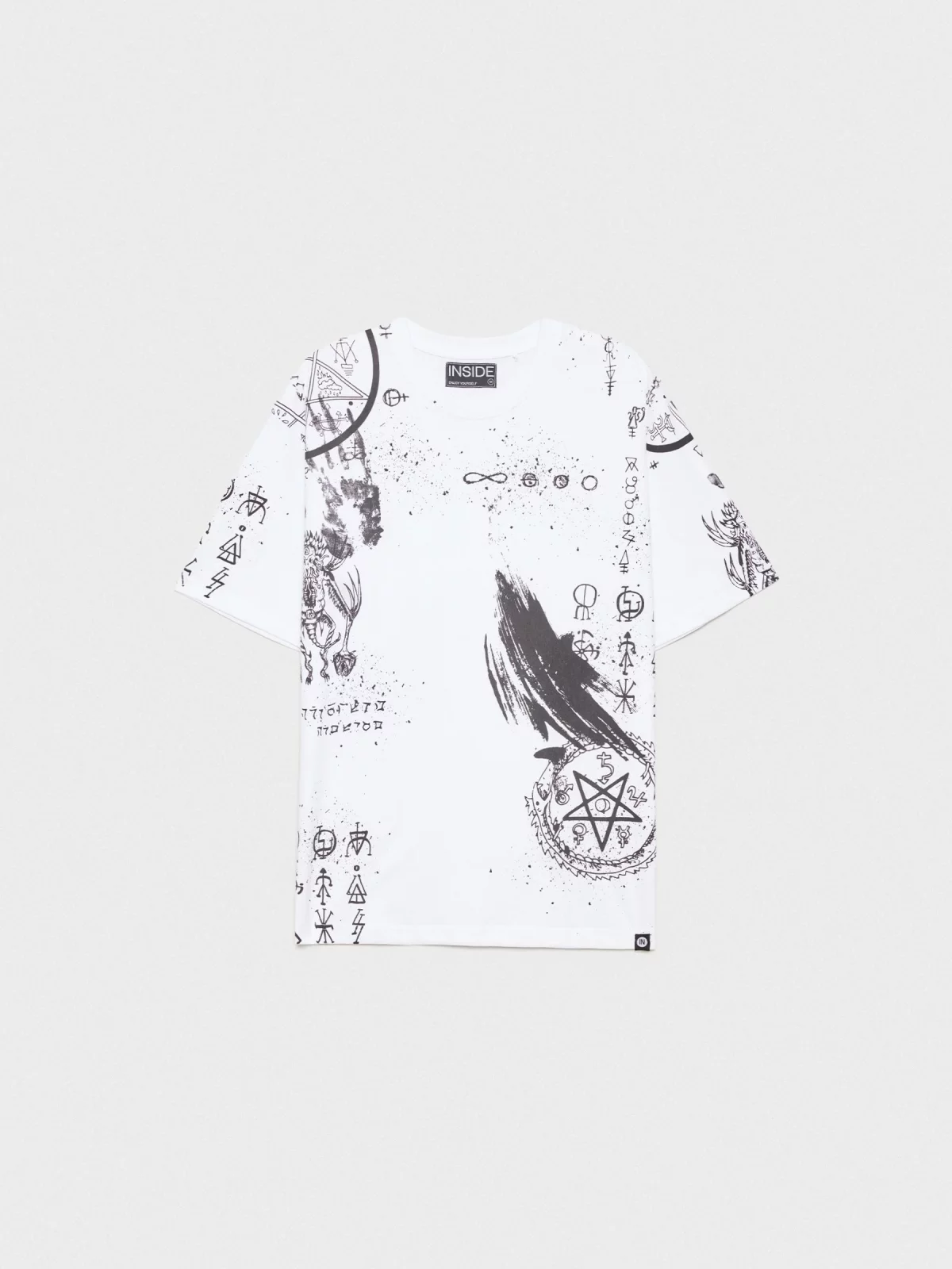  Camiseta print místico blanco
