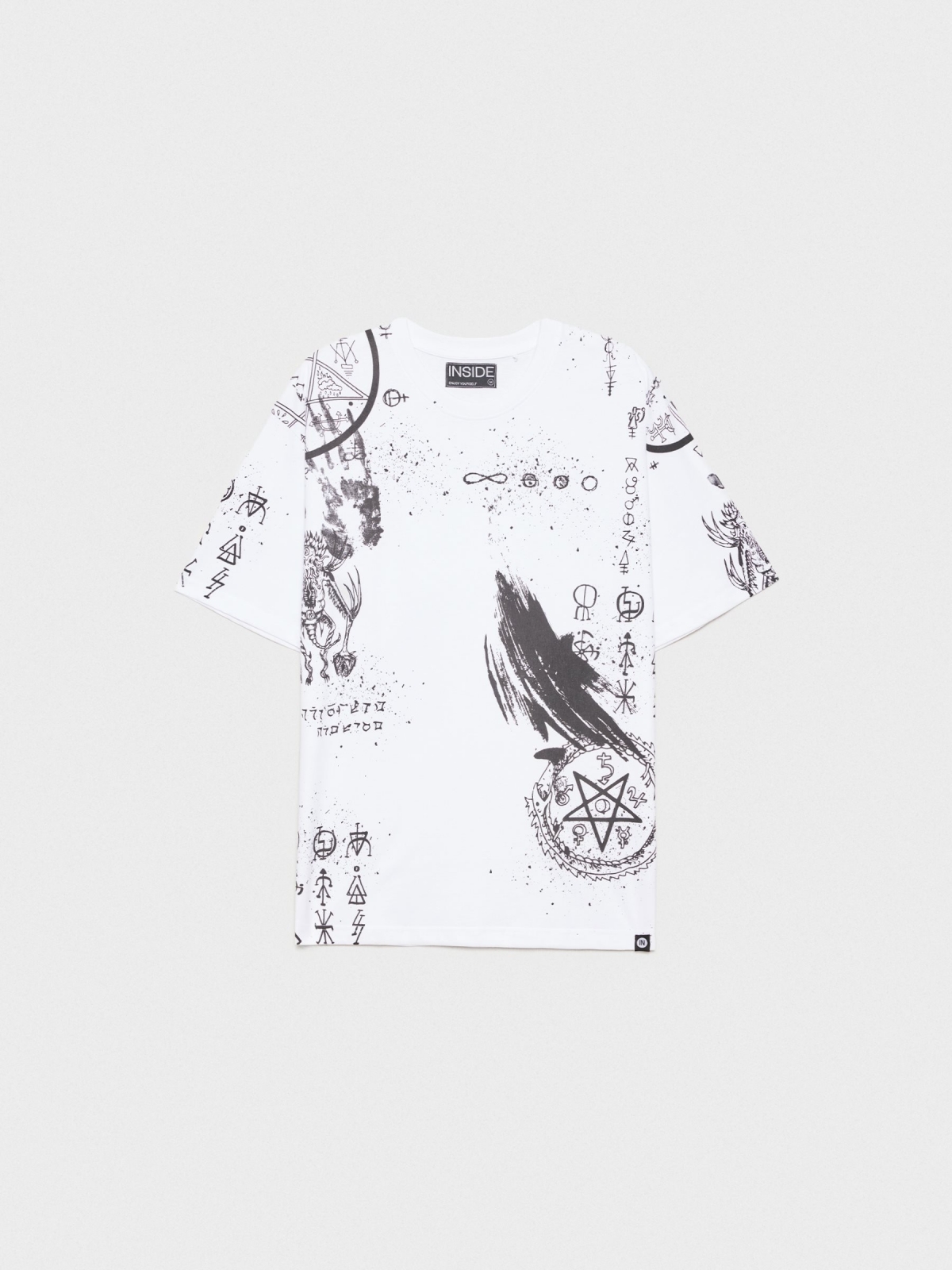  T-shirt com print místico branco