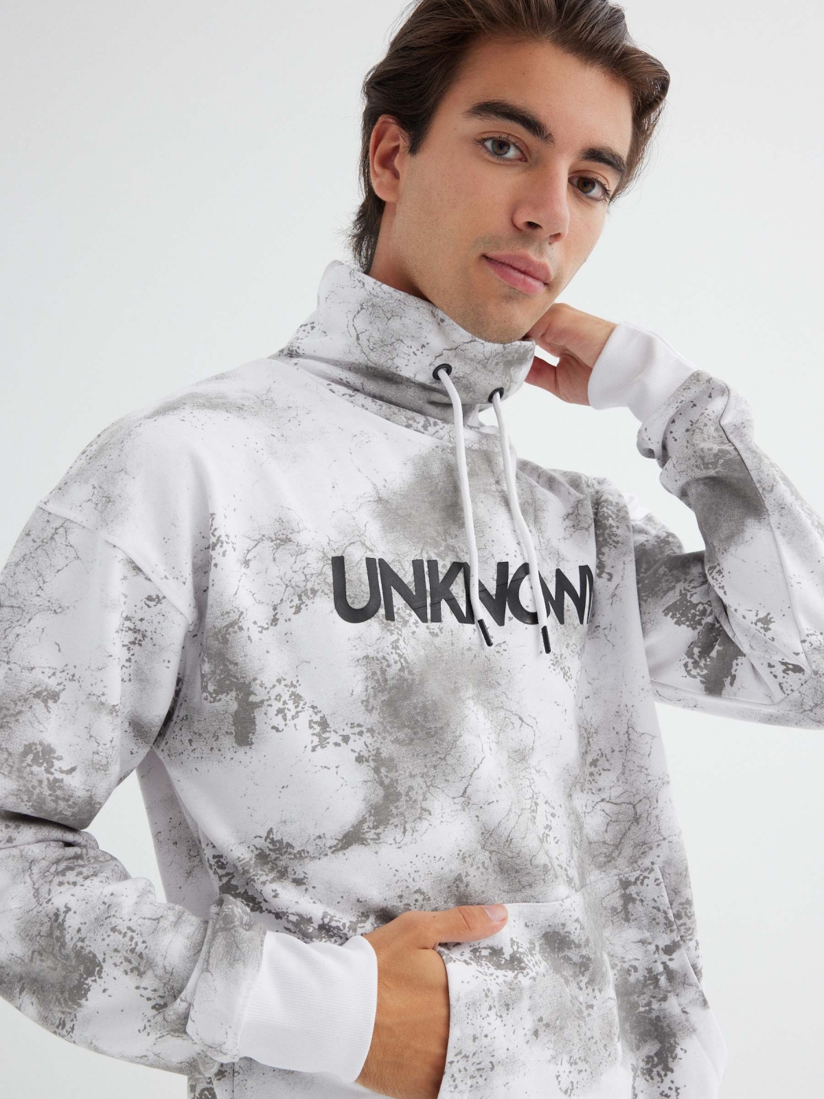 Sweatshirt Tie&dye Unknown branco vista detalhe