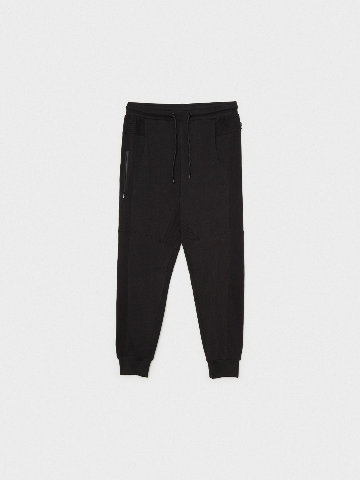 Calças jogger preto vista detalhe