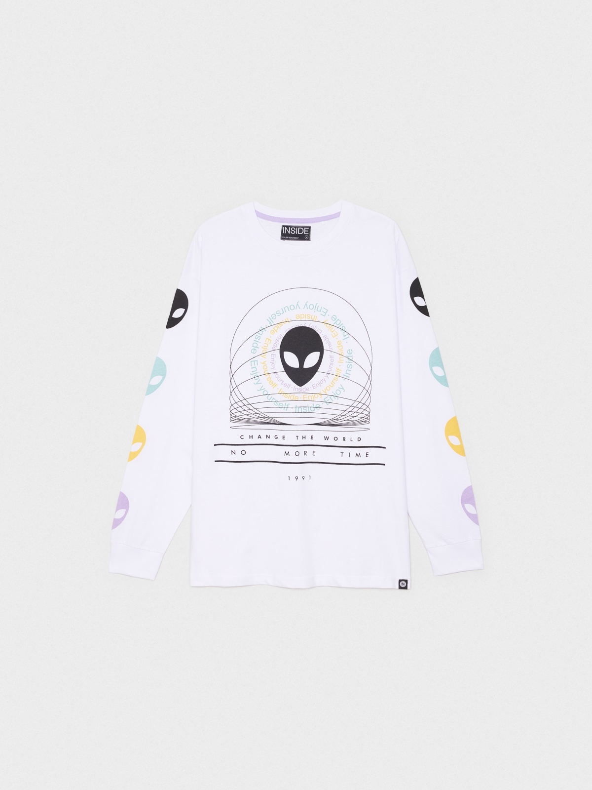  Camiseta print Aliens blanco vista frontal