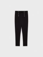 %Pto% Leggings high waist con botones negro