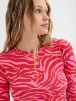 %Pto% Crop top animal print fantasy deep red