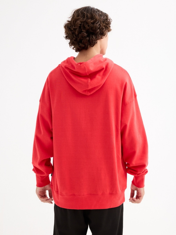 Sudadera Dystopia rojo vista media trasera