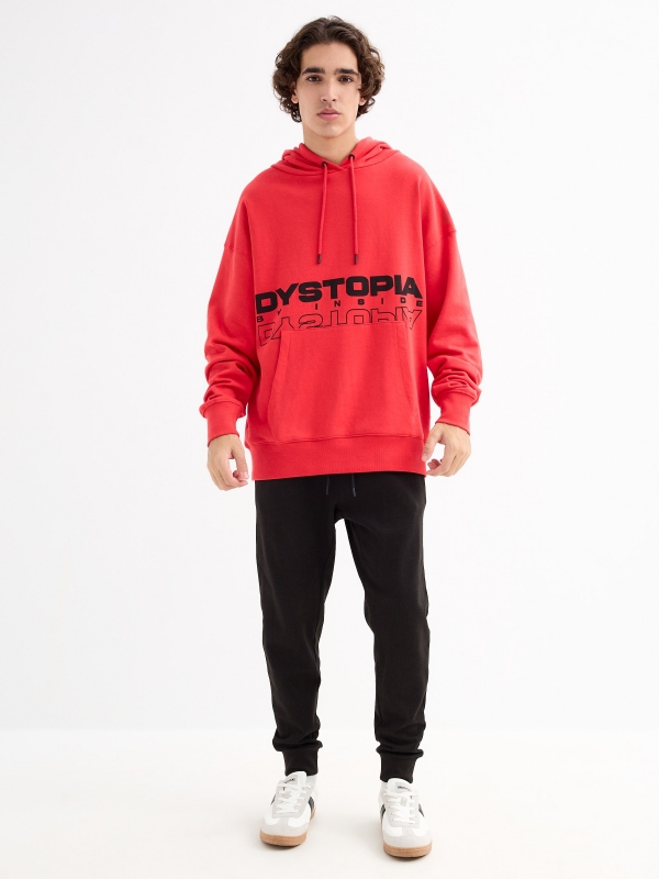 Dystopia Sweatshirt red general front view