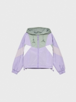 %Pto% Cazadora nylon color block morada malva vista frontal
