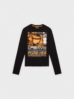 %Pto% T-shirt com estampado Metaverse preto vista frontal