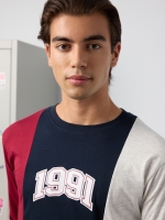 %Pto% Striped T-shirt 1991 navy