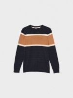 %Pto% Jersey jaspeado color block azul vista frontal