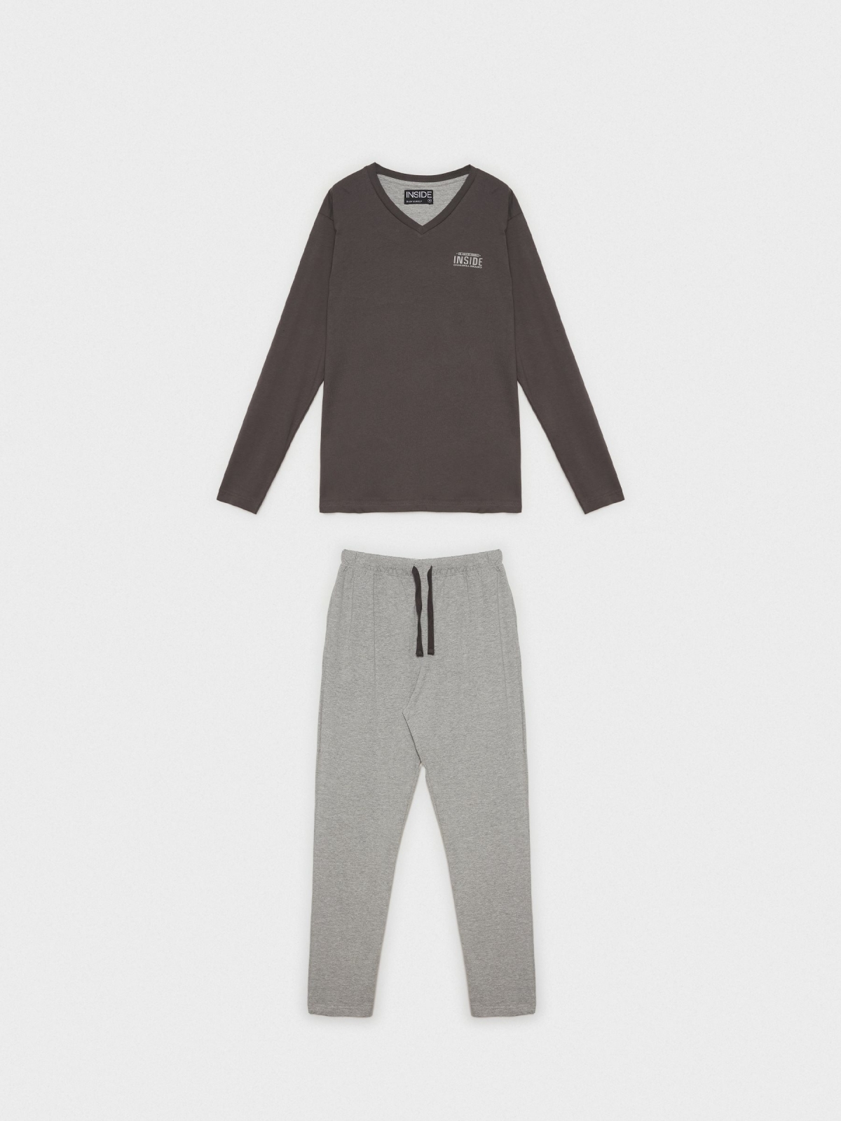 Basic dark gray pajamas melange grey