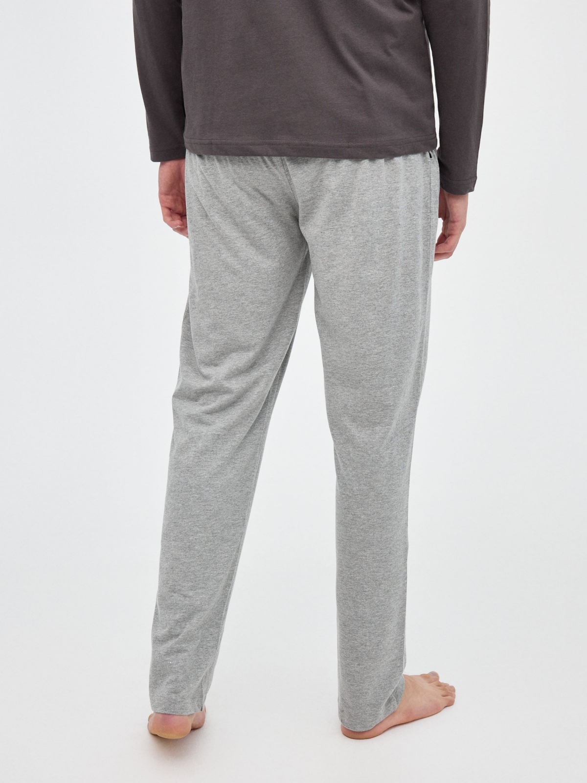 Basic dark gray pajamas melange grey detail view