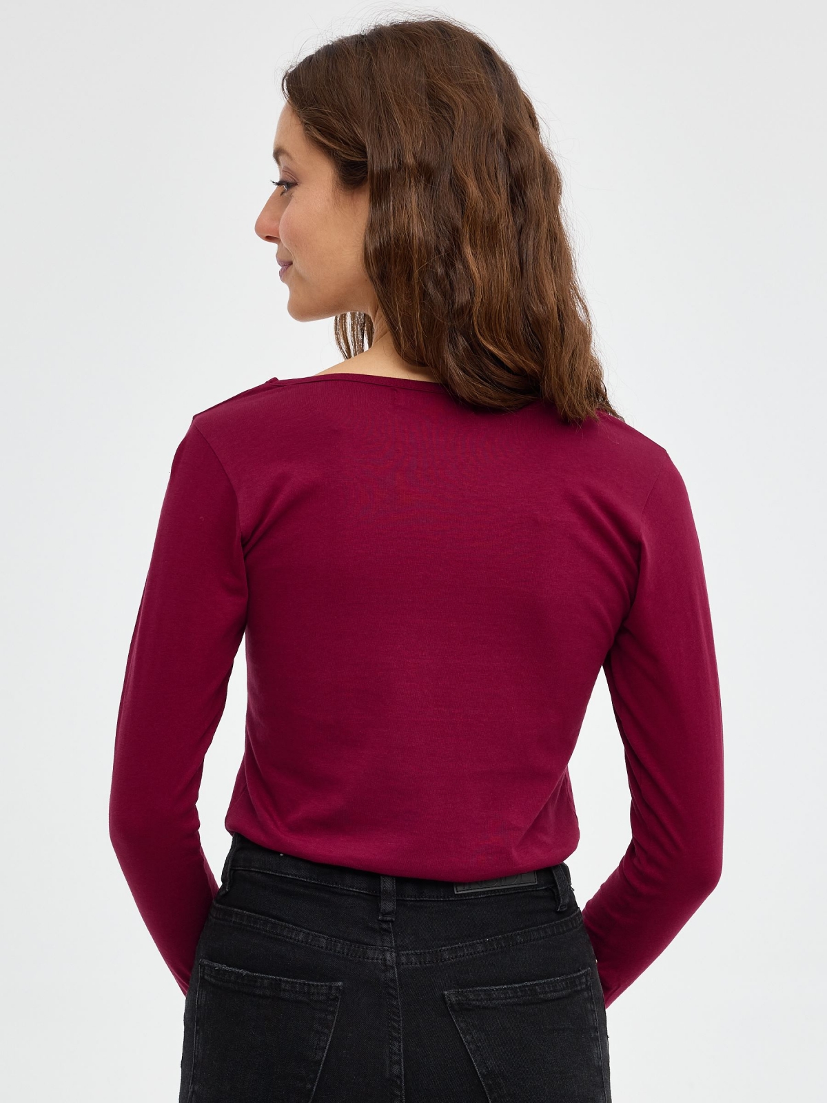 The Journey T-shirt garnet middle back view