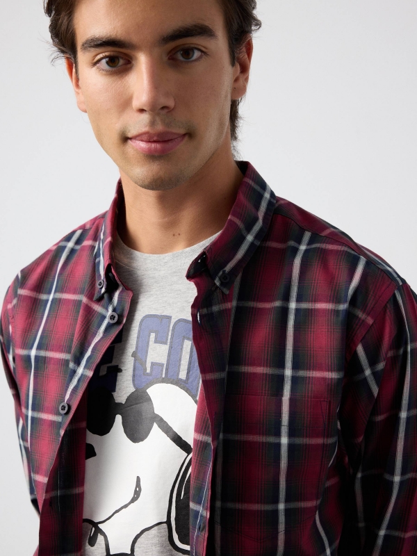  Regular fit plaid shirt black