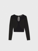 %Pto% Camiseta de mesh con terciopelo negro