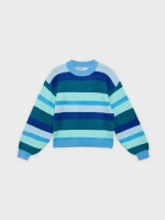 %Pto% Camisola oversize com gola perkins azul escuro vista frontal