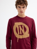 %Pto% Camiseta INSIDE de graffiti burdeos