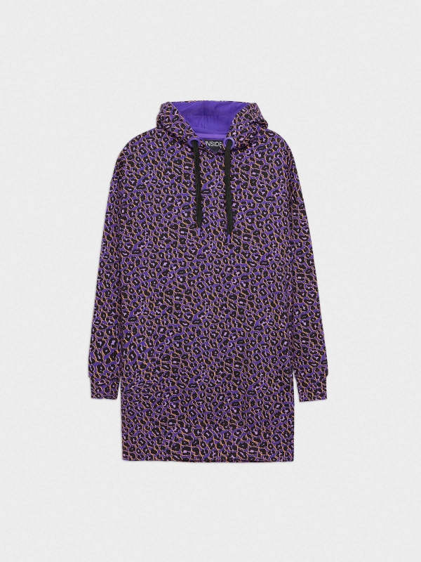  Long fit animal print sweatshirt violet