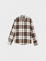 %Pto% Camisa de flanela axadrezada marrom vista frontal