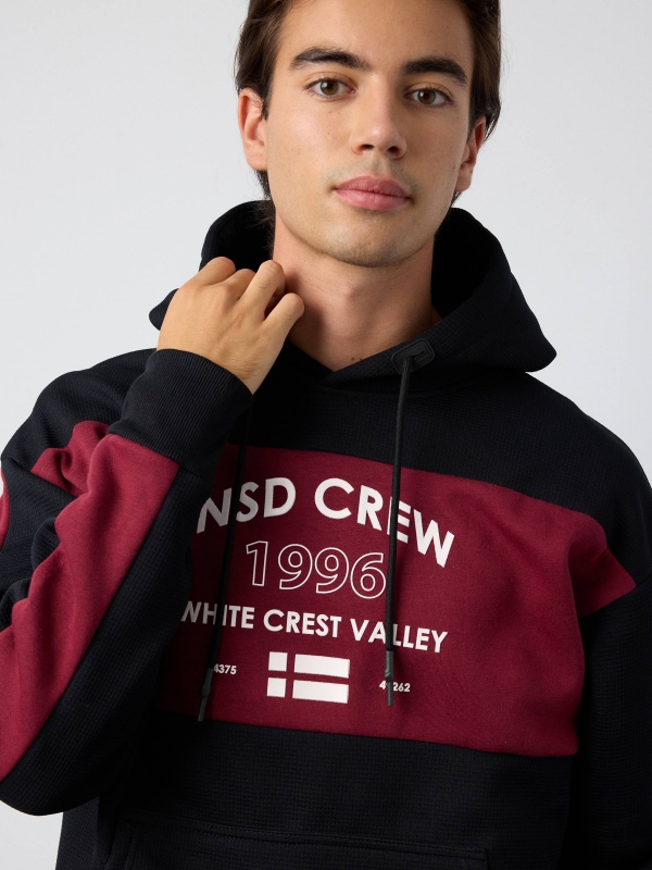  INSD CREW color block sweatshirt black