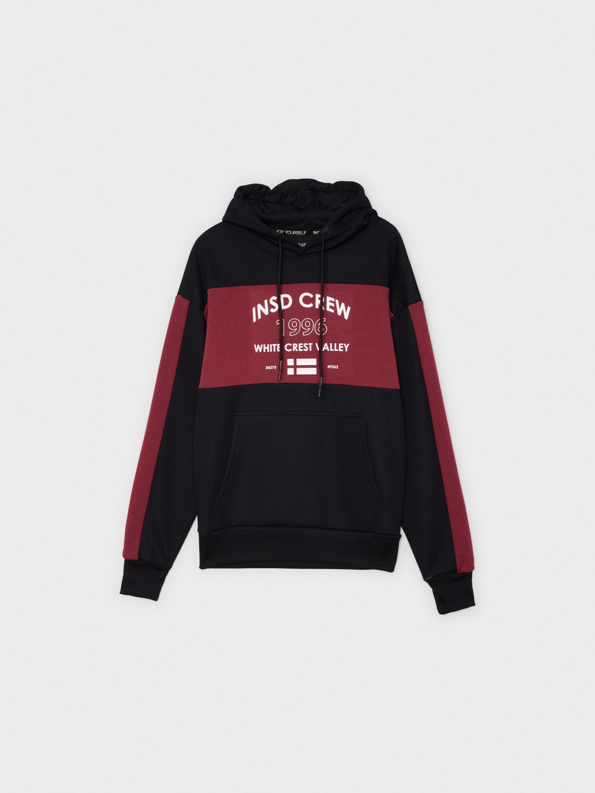 INSD CREW color block sweatshirt black detail view