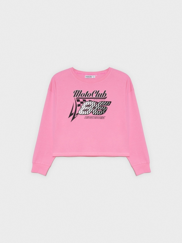  Crop top Moto Club rosa