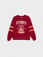 %Pto% Sudadera oversized Sydney granate vista frontal