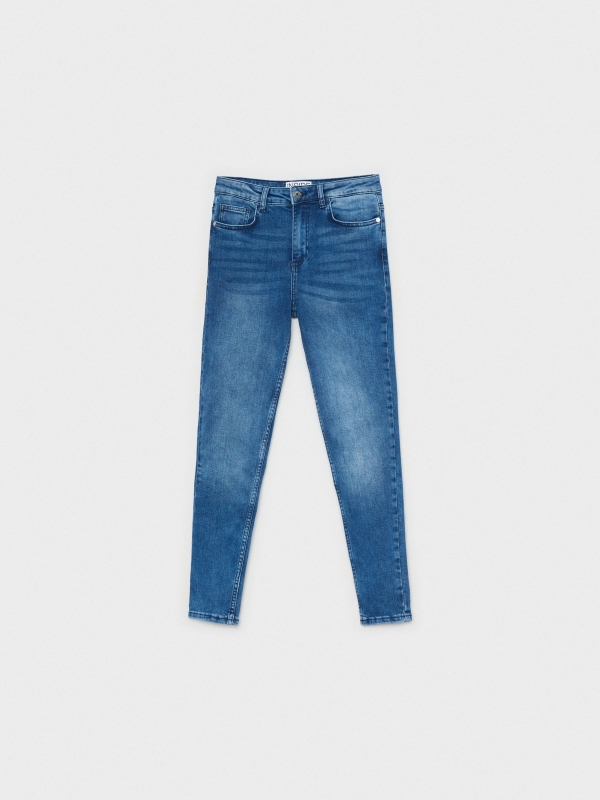 Basic mid-rise skinny jeans blue detail view