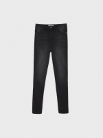 %Pto% Black high rise skinny jeans black front view