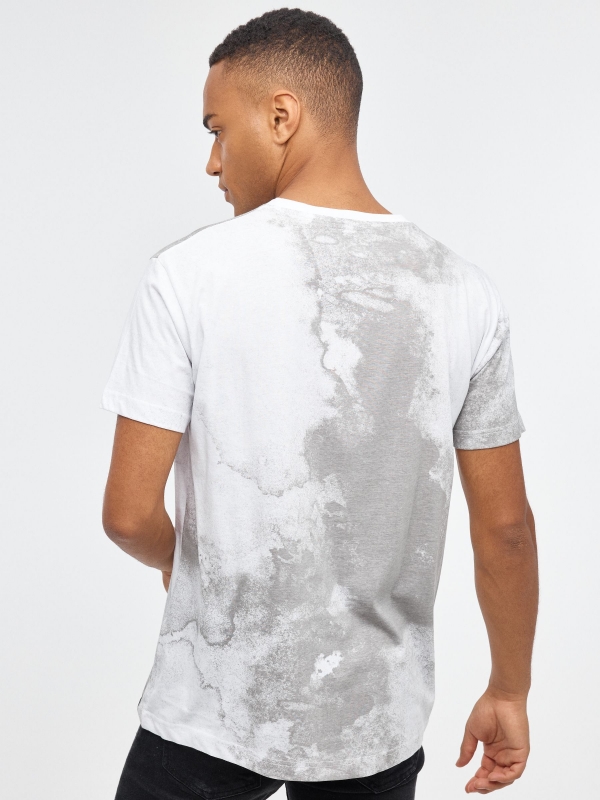 AESTHETIC degraded T-shirt white middle back view