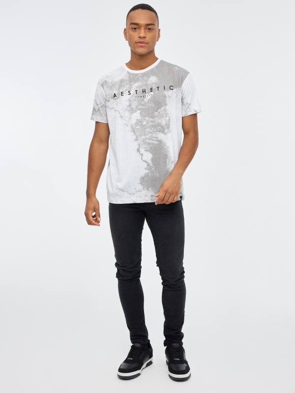 AESTHETIC degraded T-shirt white front view