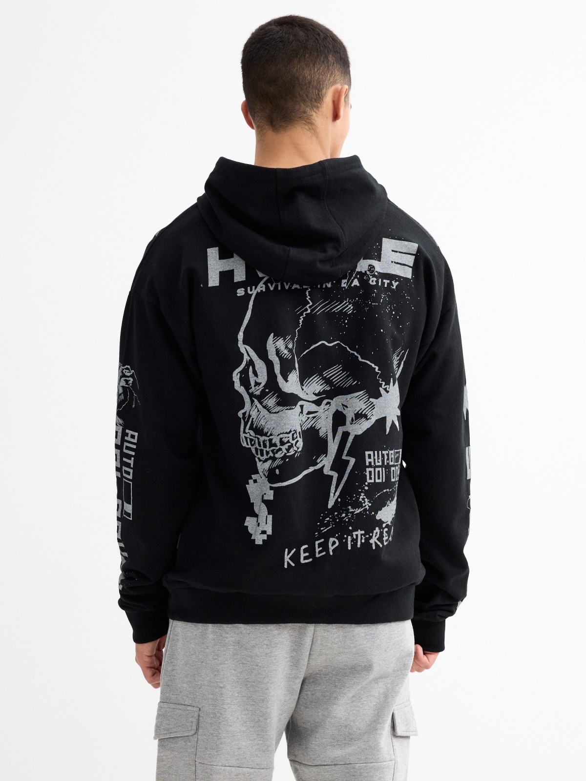 Sudadera Keep It Real negro vista media trasera